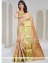 Best Art Silk Peach Weaving Work Traditional Designer Saree