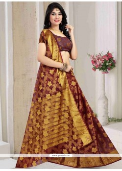 Modest Art Silk Maroon Traditional Designer Saree