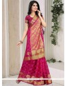 Sumptuous Hot Pink Art Silk Traditional Designer Saree