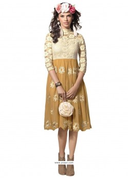 Transcendent Faux Georgette Embroidered Work Casual Kurti