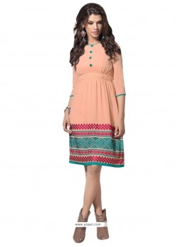 Exceptional Faux Georgette Embroidered Work Casual Kurti