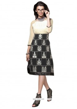 Glamorous Faux Georgette Black Casual Kurti