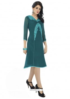 Charming Teal Casual Kurti