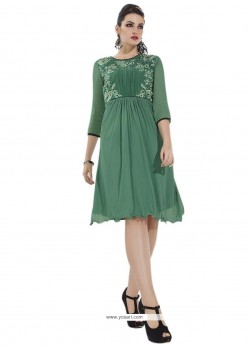 Marvelous Green Faux Georgette Casual Kurti