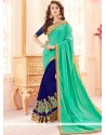 Urbane Faux Georgette Embroidered Work Designer Half N Half Saree