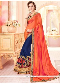 Praiseworthy Faux Georgette Designer Half N Half Saree