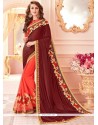 Flawless Art Silk Patch Border Work Designer Half N Half Saree