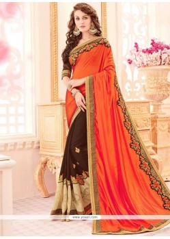 Extraordinary Faux Georgette Designer Half N Half Saree