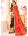 Extraordinary Faux Georgette Designer Half N Half Saree