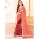 Brilliant Faux Georgette Embroidered Work Designer Half N Half Saree