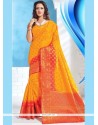 Exceeding Art Silk Mustard Designer Traditional Saree