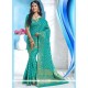 Resplendent Art Silk Sea Green Designer Traditional Saree