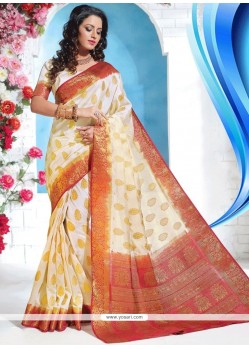 Deserving White Designer Traditional Saree