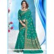 Imperial Weaving Work Sea Green Designer Traditional Saree