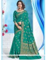 Imperial Weaving Work Sea Green Designer Traditional Saree