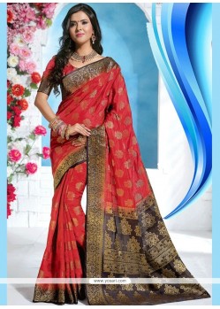 Whimsical Art Silk Weaving Work Traditional Saree