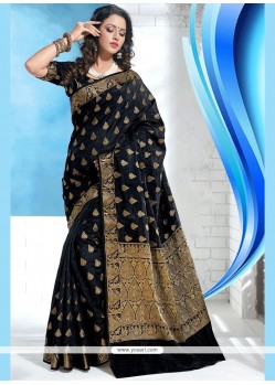 Phenomenal Art Silk Black Weaving Work Designer Traditional Saree