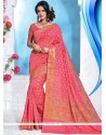 Distinguishable Art Silk Rose Pink Traditional Designer Saree