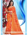 Stylish Orange Traditional Saree