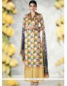 Beautiful Multi Colour Print Work Cotton Designer Palazzo Suit