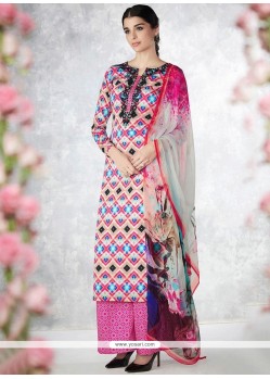 Bedazzling Cotton Designer Palazzo Suit