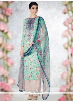 Voluptuous Cotton Embroidered Work Designer Palazzo Suit