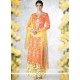 Pleasing Cotton Orange Designer Palazzo Suit