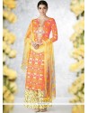 Pleasing Cotton Orange Designer Palazzo Suit