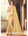 Groovy Gold Lace Work Art Silk Designer Traditional Saree