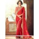 Artistic Red Embroidered Work Faux Georgette Classic Designer Saree