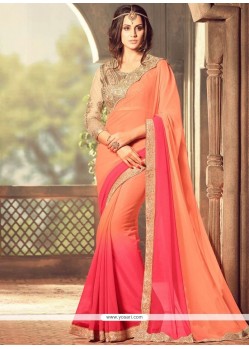 Eye-catchy Lace Work Shaded Saree