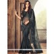 Nice Black Lace Work Faux Georgette Classic Designer Saree