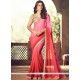 Immaculate Faux Georgette Lace Work Shaded Saree