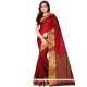 Spectacular Jacquard Silk Maroon Woven Work Traditional Designer Saree