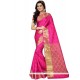 Pristine Jacquard Silk Hot Pink Traditional Designer Saree