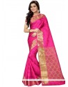 Pristine Jacquard Silk Hot Pink Traditional Designer Saree