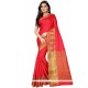 Topnotch Woven Work Red Traditional Saree