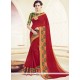 Vivid Polly Cotton Red Classic Saree