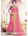 Sensible Polly Cotton Pink Designer Saree