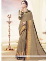 Vivacious Polly Cotton Beige Classic Saree