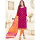 Incredible Linen Hot Pink Churidar Suit