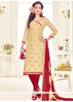 Renowned Embroidered Work Churidar Suit