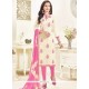 Incredible Linen Embroidered Work Churidar Suit