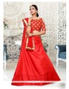 Gratifying Art Silk Red Lehenga Choli