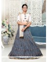 Awesome Embroidered Work Grey Net Lehenga Choli