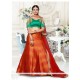 Prepossessing Green And Red Lace Work Lehenga Choli