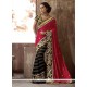 Ethnic Viscose Black And Hot Pink Designer Half N Half Saree