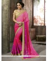 Renowned Embroidered Work Shaded Saree