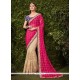 Grandiose Beige And Hot Pink Designer Half N Half Saree