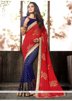 Dilettante Zari Work Viscose Designer Half N Half Saree